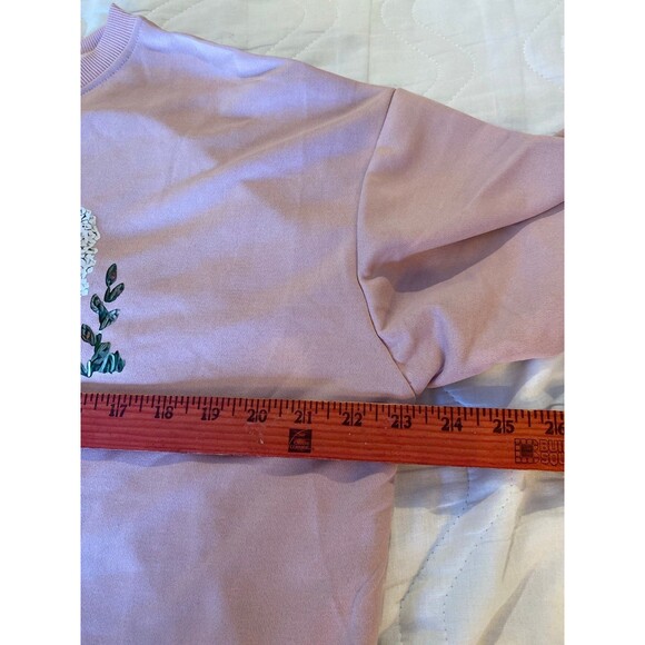 Sweatshirt Size 0XL (12-14) Soft Pink Lightweight with Sheep Pullover Soft - Picture 9 of 11